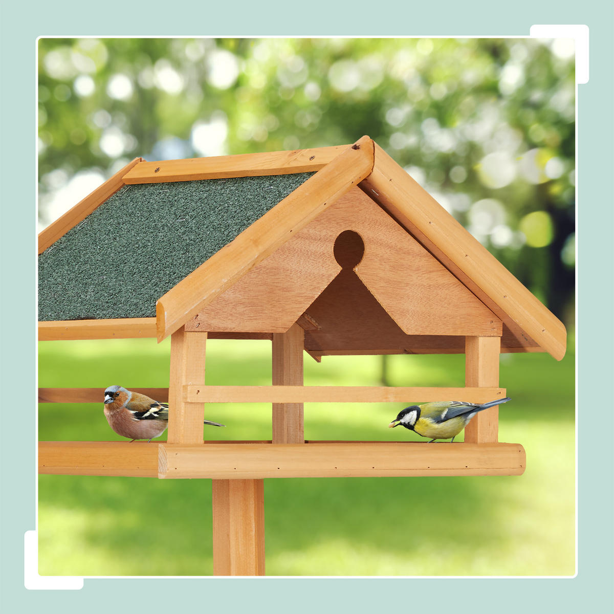 VOGELFUTTERHAUS - Orange, Holz (37/120/37.5cm) - Relaxdays