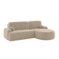 ECKSOFA mit Schlaffunktion und Bettkasten LIRA-L - 264x172x89 Hellbeige - Creme, Holzwerkstoff/Textil (172/264cm) - ALTDECOR