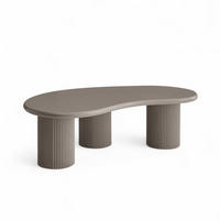COUCHTISCH nierenform Beige 130/70/40 cm - Taupe/Graubraun, Holzwerkstoff (130/70/40cm) - Furnhouse