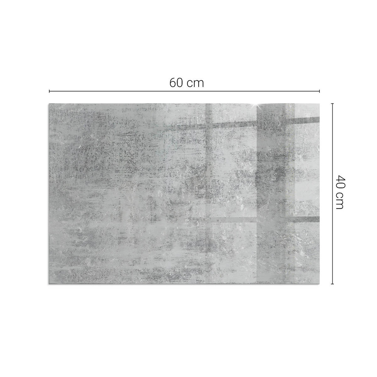 GLASPLATTE für Kamin 60x40 cm - Grau, Glas (60/40/0.4cm) - TULUP