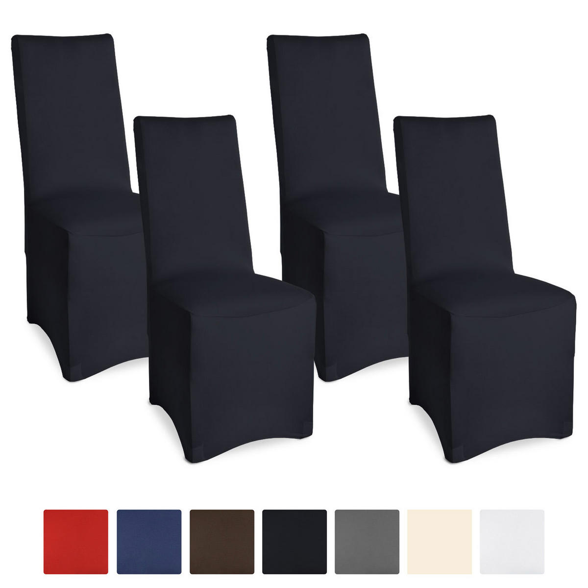 STUHLHUSSE Leona Stretch Bankett 95x45cm Schwarz (4tlg) - Schwarz, Textil (45/95cm) - Beautissu 
