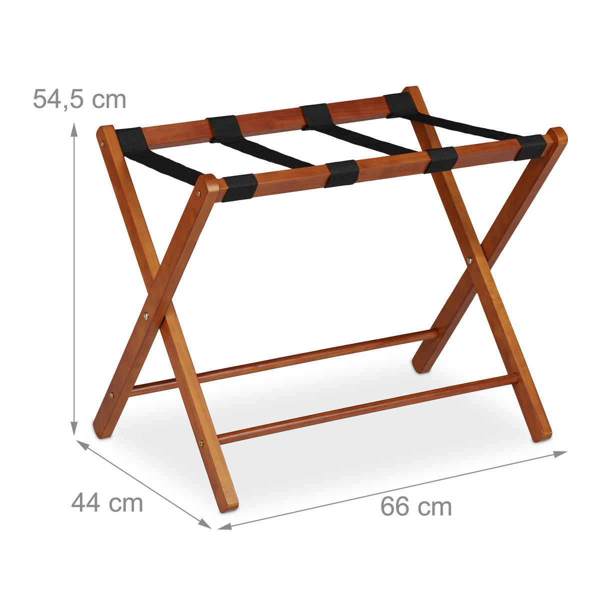 STOJAN na kufre - hnedá, drevo/textil (66/54.5/44cm) - Relaxdays