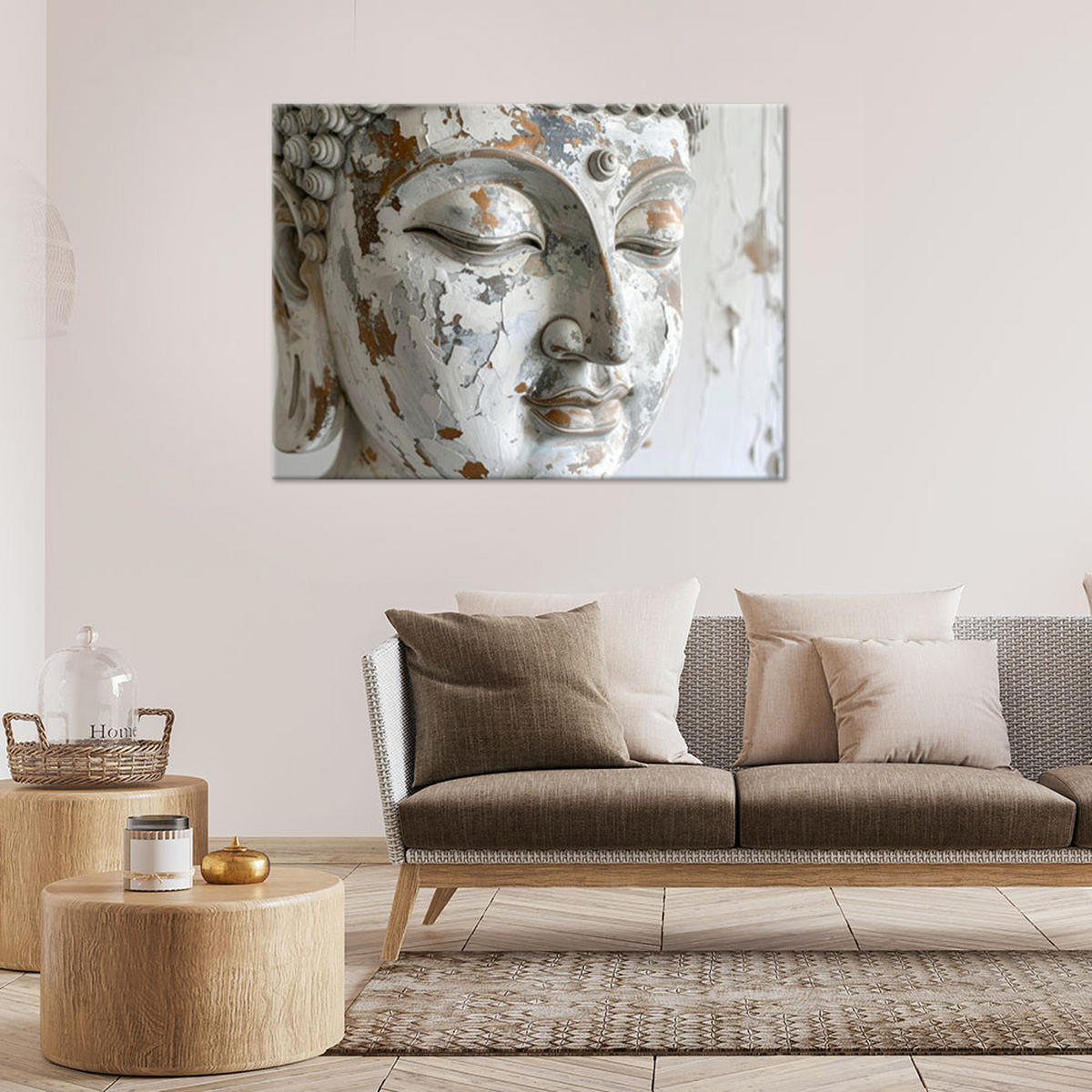 LEINWANDBILD Zen und Orientalisch 100x70cm - Weiß, Textil (100/70cm) - Feeby