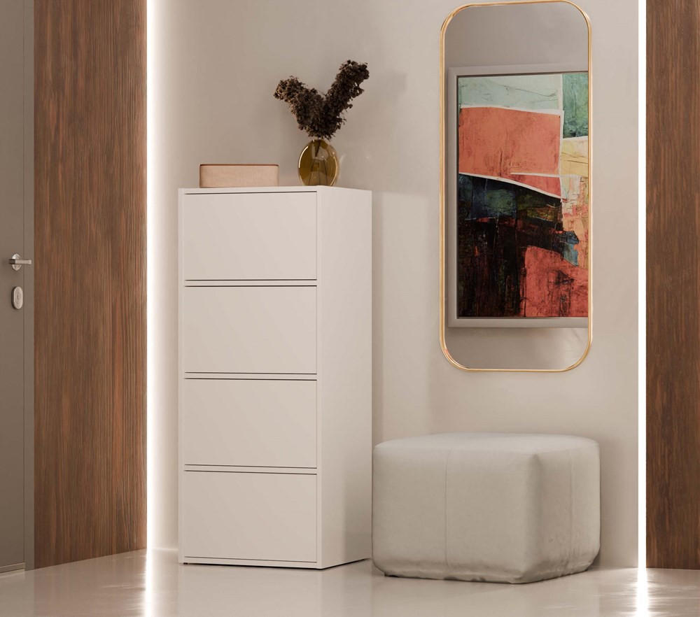HIGHBOARD Kate - Weiß, Holzwerkstoff (50/119/40cm) - kommodly