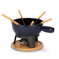 FONDUE-GERÄT MONT JOUX Blau, Gusseisen emailliert, 1.8 liters - Dunkelblau, Metall (21/17/21cm) - La Fonderie 1890