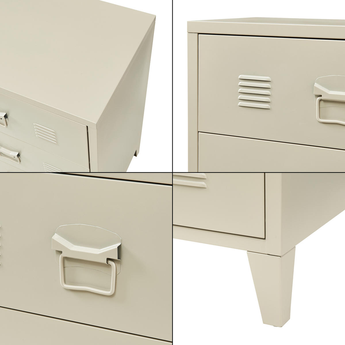 METALLSCHRANK Hämeenlinna - Beige, Metall (60/72/40cm) - [en.casa]