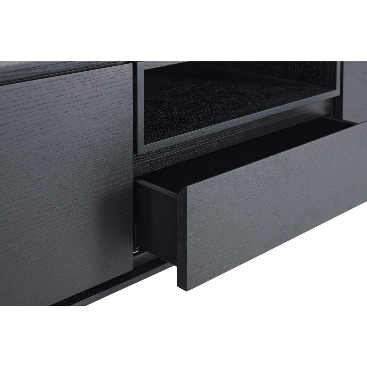 TV-ELEMENT Schwarz - Schwarz, Holz/Metall (160/50/45cm) - Furnhouse