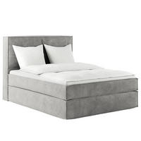 BOXSPRINGBETT mit Kopfteil - Premium - Hellgrau, Textil (140/200cm) - home24