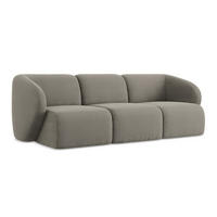 3-SITZER SOFA Bouclé Stoff Grau - Schwarz/Grau, Holzwerkstoff/Kunststoff (244/75/94cm) - LaMiaSofa