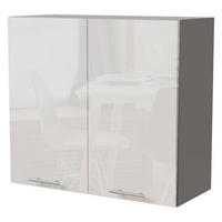 KÜCHENHÄNGESCHRANK Essen W3/80 Weiß Hochglanz / Grau Matt 80 / 32,5 / 72cm - Weiß Hochglanz/Grau, Holz/Holzwerkstoff (80/72/32.5cm) - Feldmann-Wohnen