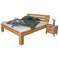 BUBEMA Solo – Massives Bett aus Kernbuche in Naturoptik, Größe: 180 x 200 cm, Kopfteil: Nr. 2 - Braun, Holz (180/200cm) - Betten-ABC