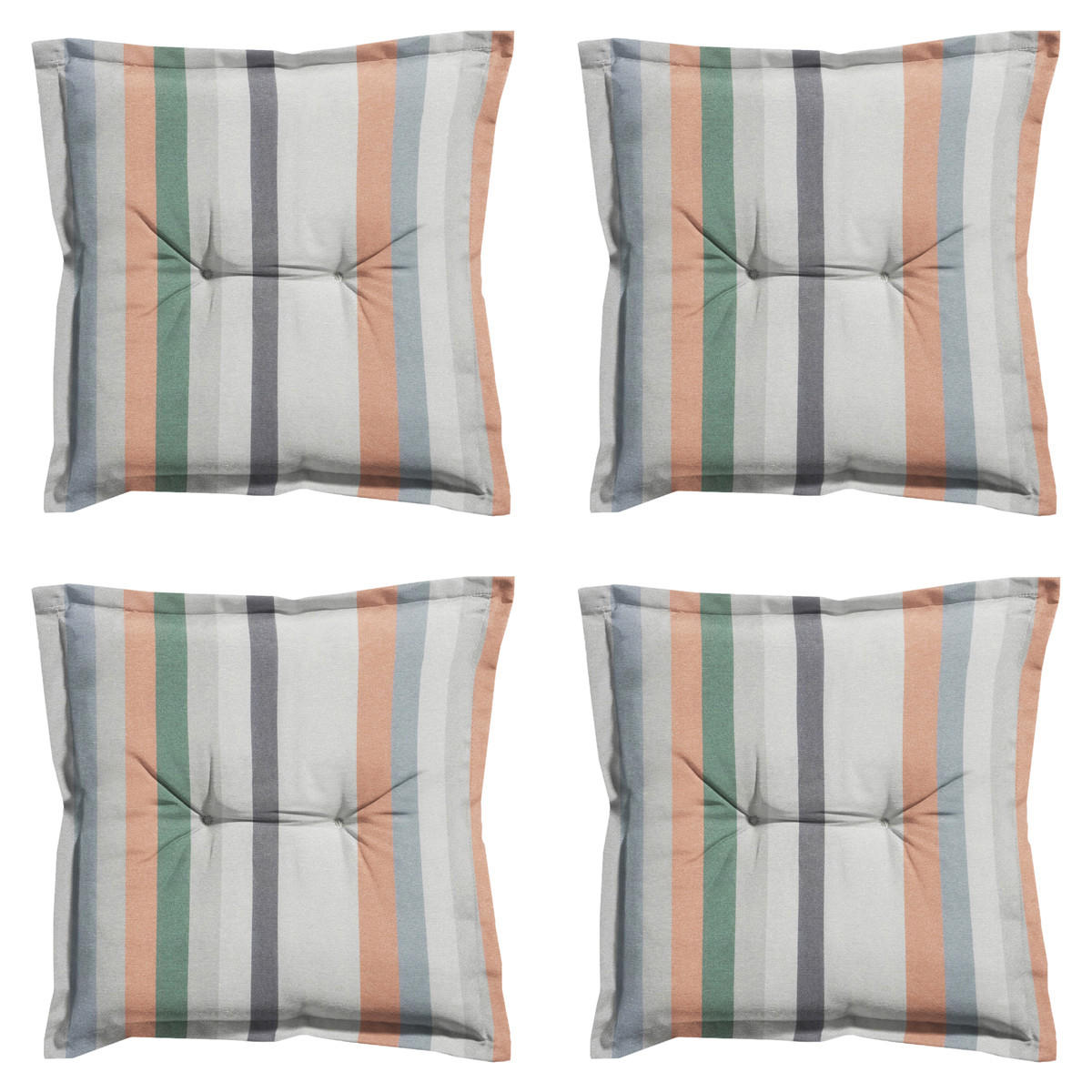 SITZKISSEN Righe 50/50 cm 4er-Set - Orange/Grau, Textil (50/5/50cm) - Madison