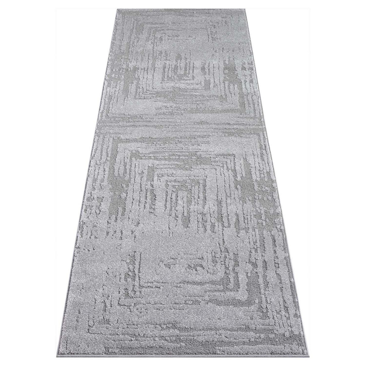 KURZFLOR-TEPPICH Flair 171 Grau 80x300 cm - Grau, Textil (80/300cm) - carpet city