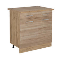 KÜCHENUNTERSCHRANK R-Line Sonoma 80 cm , AP Eiche - Honigeiche/Eiche Wotan, Holzwerkstoff (80/81.6/60cm) - Vicco