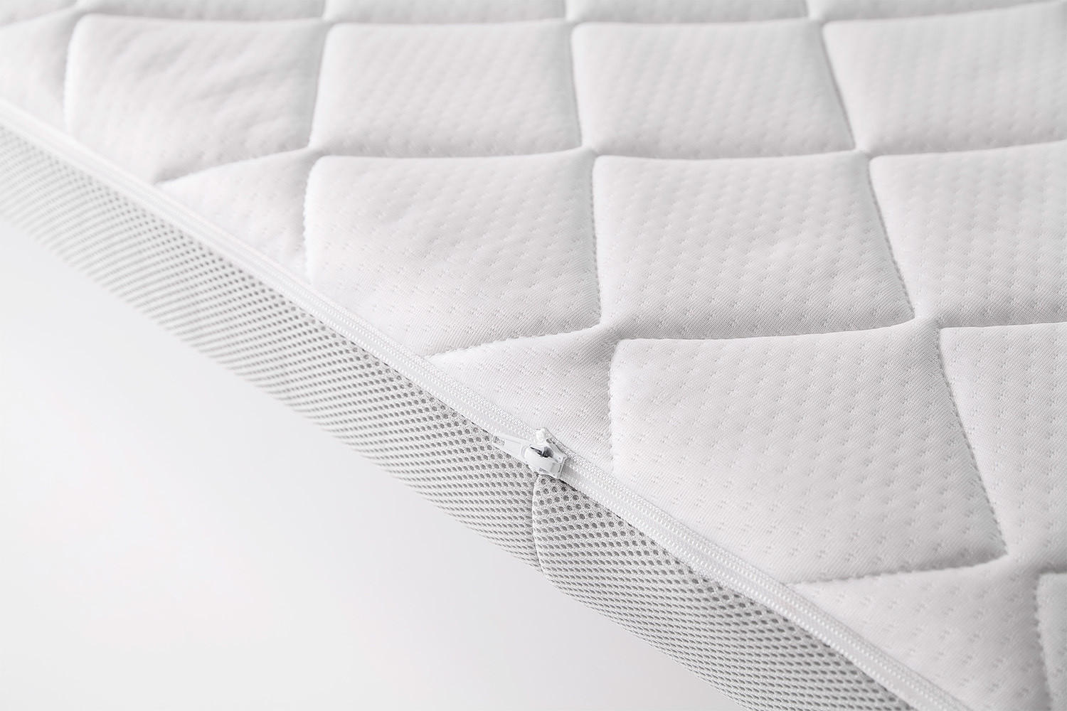 TOPPER KARO-KLIMA GEL-SCHAUM SOLO Weiß - Weiß, Textil (180/200cm) - KAWOLA