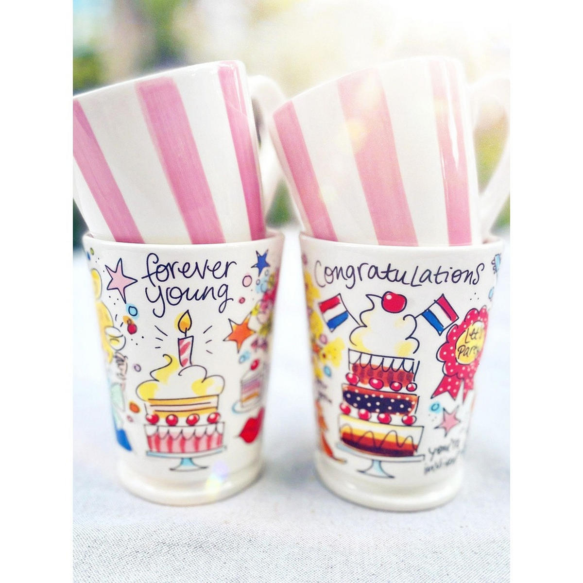 XL-BECHER Forever Young in Bunt - 500 ml - Multicolor, Keramik (0.5L) - Blond Amsterdam
