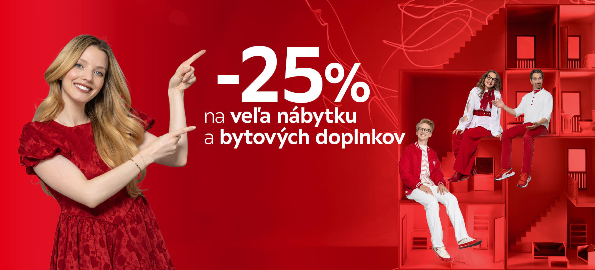 zľava 25 % na nábytok a bytové doplnky