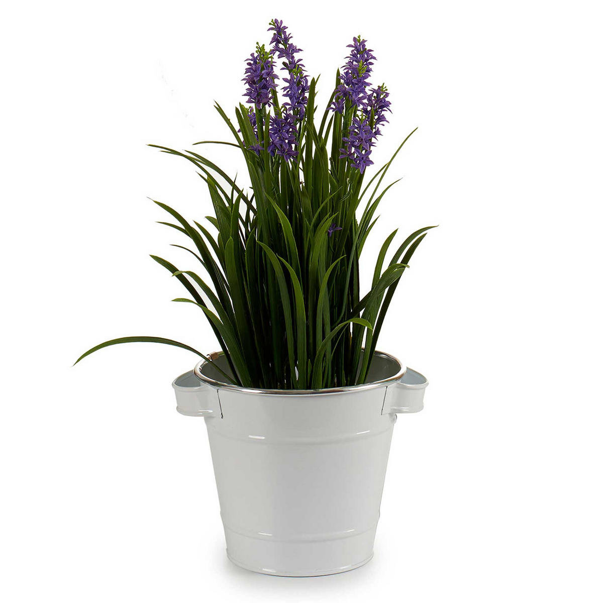 BLUMENTOPF Eimerform Verzinkt Weiß Ø 15 cm - Weiß, Metall (16/14.5cm)
