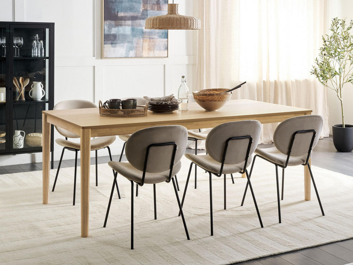 ESSTISCH 200/100 cm Helles Holz Ermelo - Hellbraun, Holzwerkstoff (100/100/76cm) - Beliani