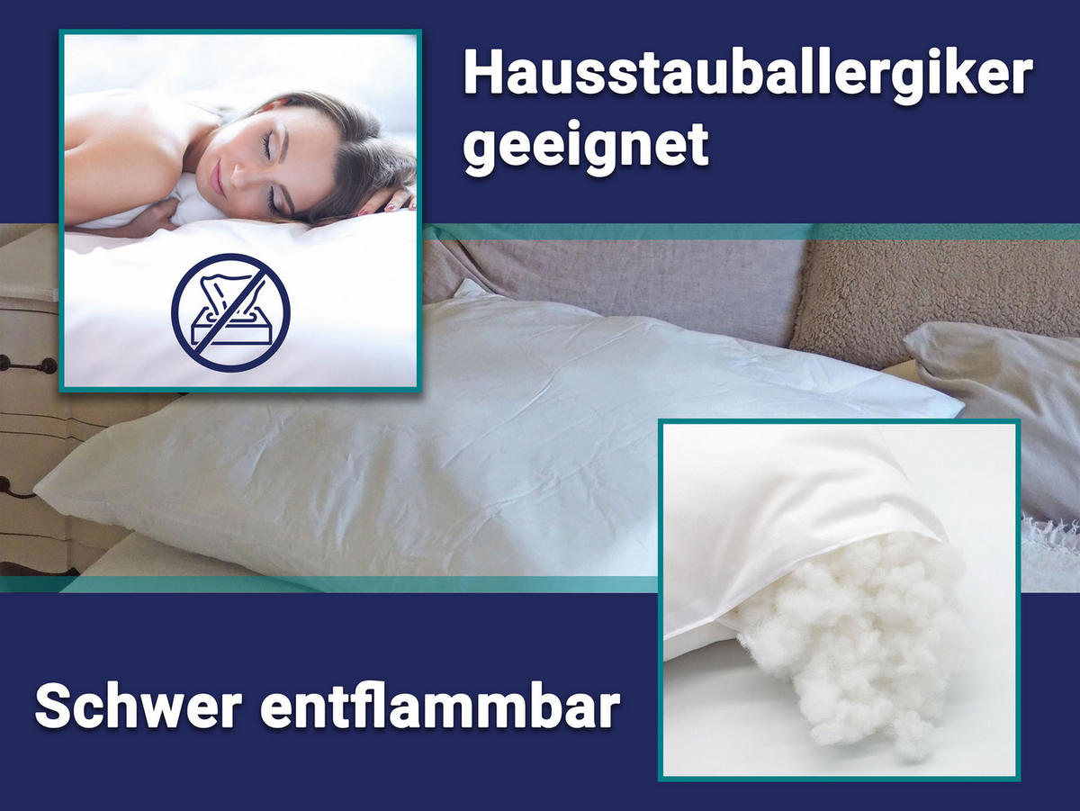 KOPFKISSEN, 80x80 cm, 100% Polyester, Weiß - Weiß, Textil (80/80cm) - Zollner