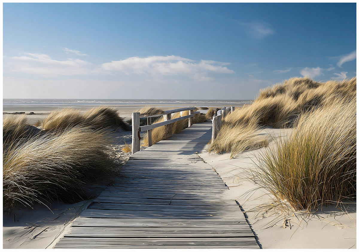 FOTOTAPETE Strand Meer Beige 250x175 cm - Multicolor, Papier (250/175cm) - Wallarena