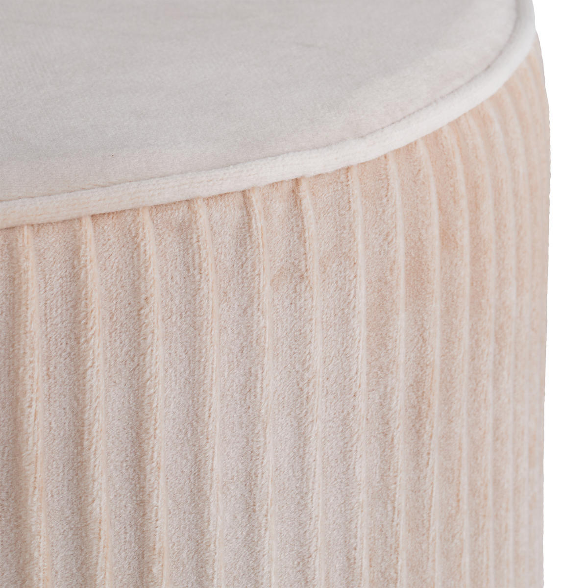 SAMT-HOCKER - Beige, Holzwerkstoff/Textil (29/45/29cm) - Relaxdays