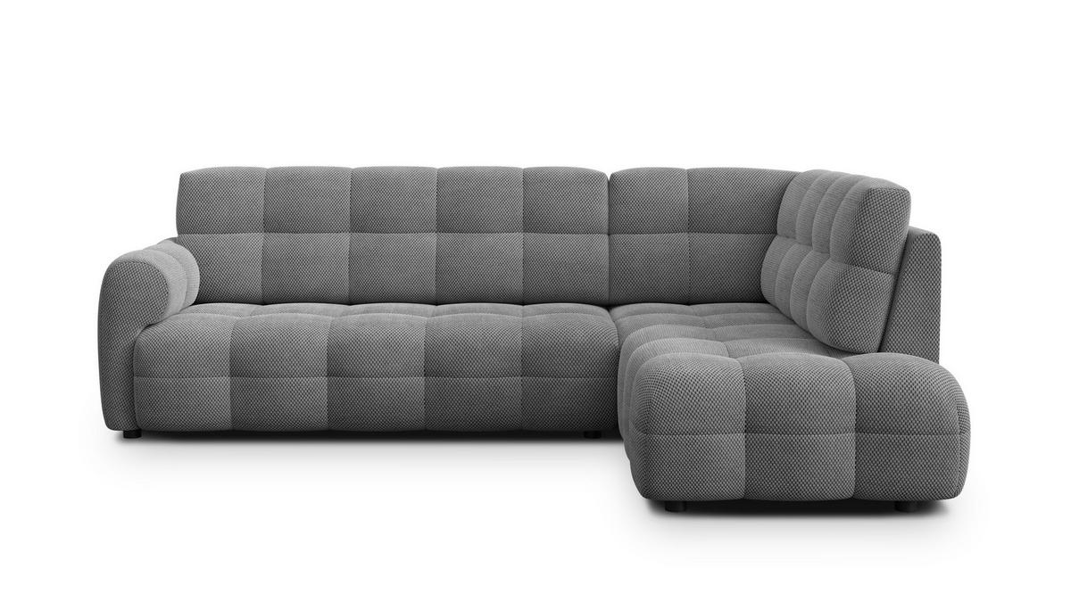 ECKSOFA MELLOW 5-Sitzer, grau - Schwarz/Grau, Holz/Textil (283/191cm) - Courtois Laville