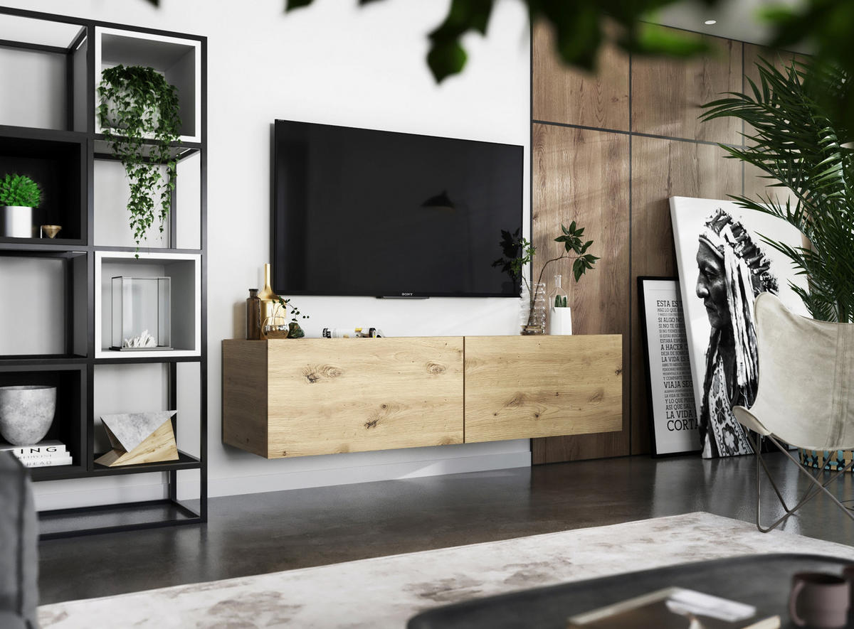 TV-SCHRANK Enjoy Eiche artisan matt 120 cm - Eiche Artisan, Holzwerkstoff (120/30/35cm) - Meble Lindner