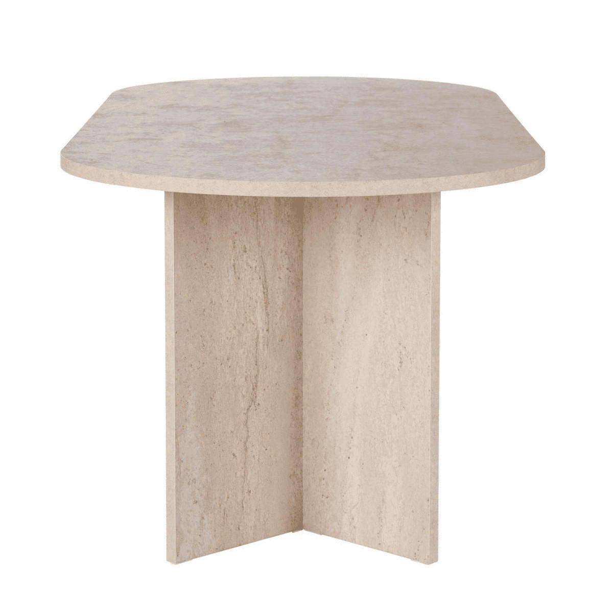 ESSTISCH mit ovaler Tischplatte L200 cm 90/200/75 cm - Beige, Holzwerkstoff (200/90/75cm) - Calicosy