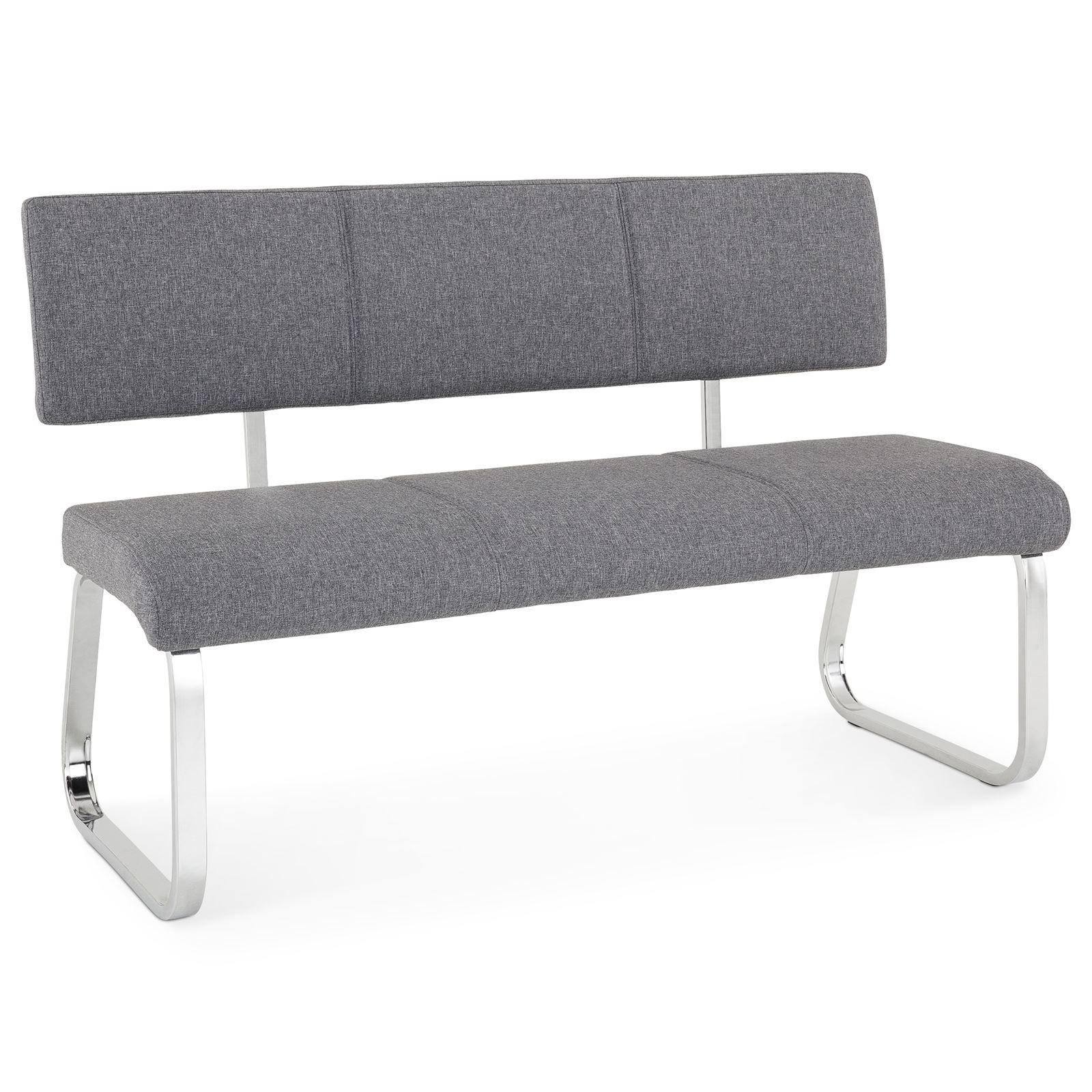 ESSZIMMERBANK VILAS - Grau, Textil/Metall (136/89/59cm) - IDIMEX