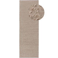 WOLLTEPPICH Lana Beige 80x250 cm - Beige, Textil (80/250cm) - benuta Pure
