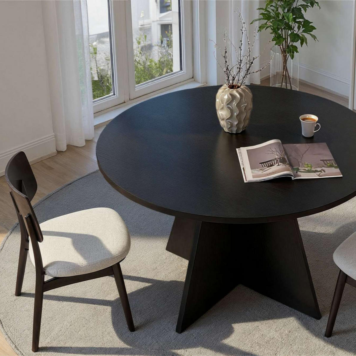 ESSTISCH - Schwarz - Schwarz, Holz (120/120/75cm) - Drawer