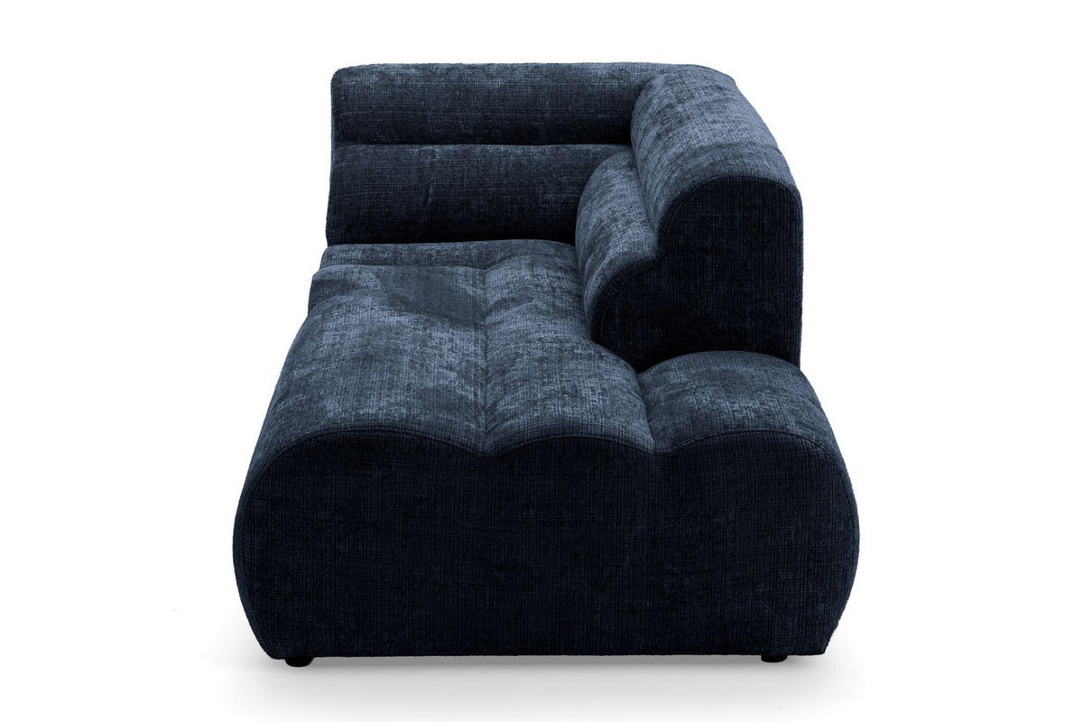 4-SITZER modulares Ecksofa VEER L Rechts, 283 x 190 cm, Chenille Webstoff Marine - Schwarz/Dunkelblau, Holz/Kunststoff (190/283cm) - Muffo