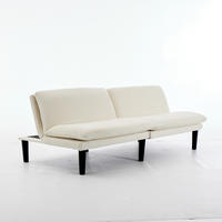 SOFA mit verstellbarer Rückenlehne und Kord-Samtbezug - Beige, Textil (168/67/86cm) - EVRYAE