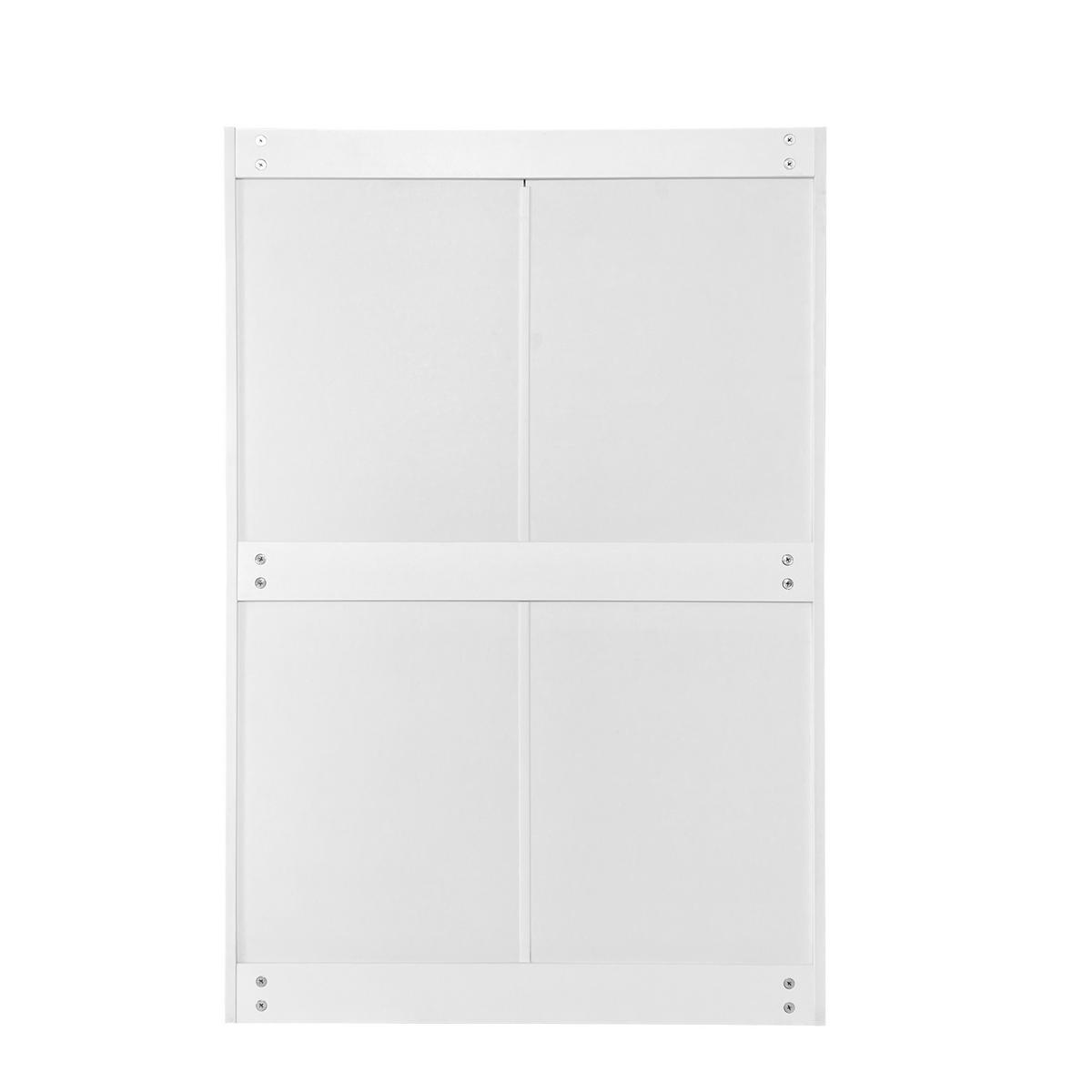 SCHUHSCHRANK aus Spanplatte 80x23,5x131cm in Weiß mit 3 Klappen & 2 Schubladen - Weiß, Holzwerkstoff (80/131/23.5cm) - Modfu