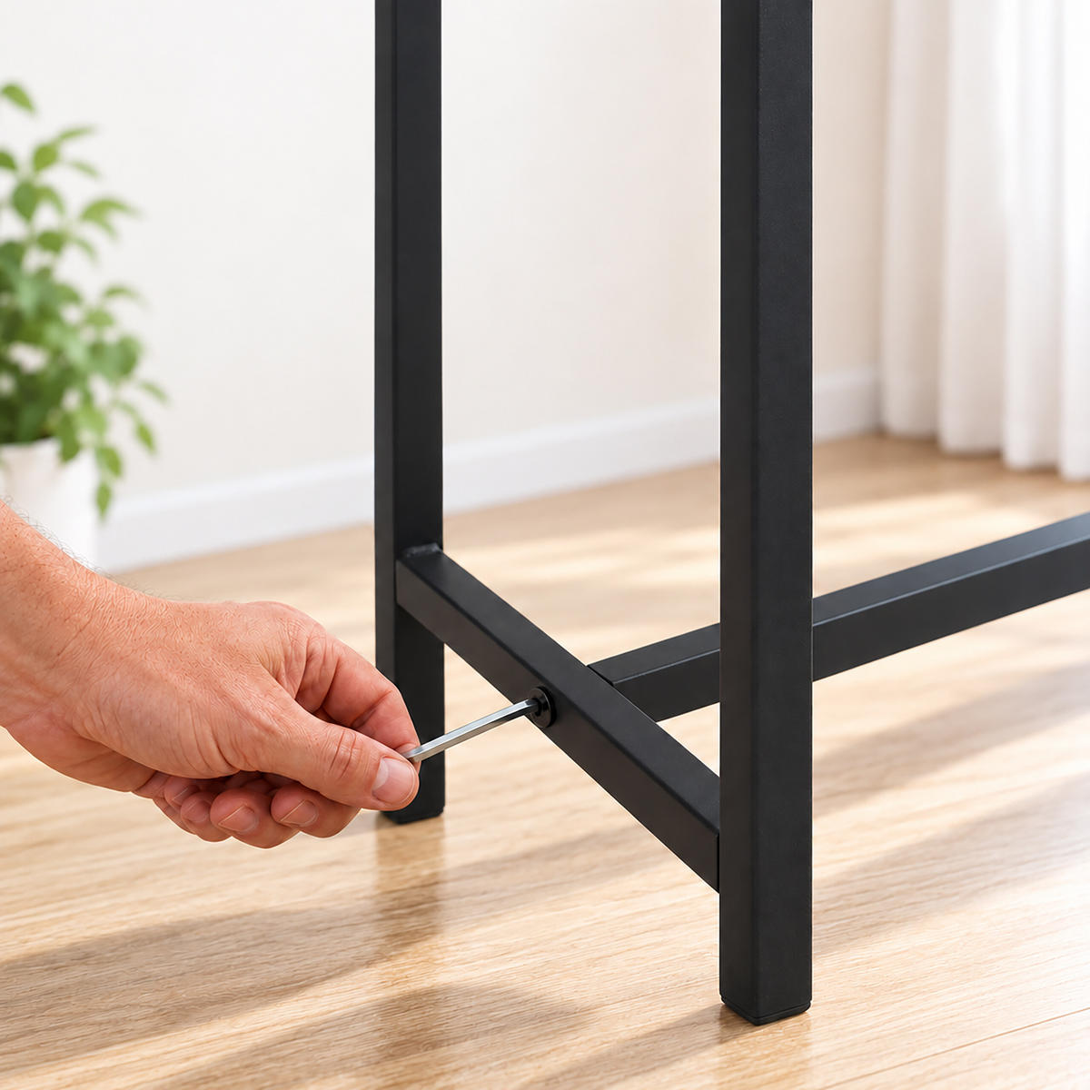 SOUPRAVA tmavě hnědá 3-dílná stůl se 2 lavicemi - tmavě hnědá, kov/kompozitní dřevo (110/76/60cm) - Relaxdays