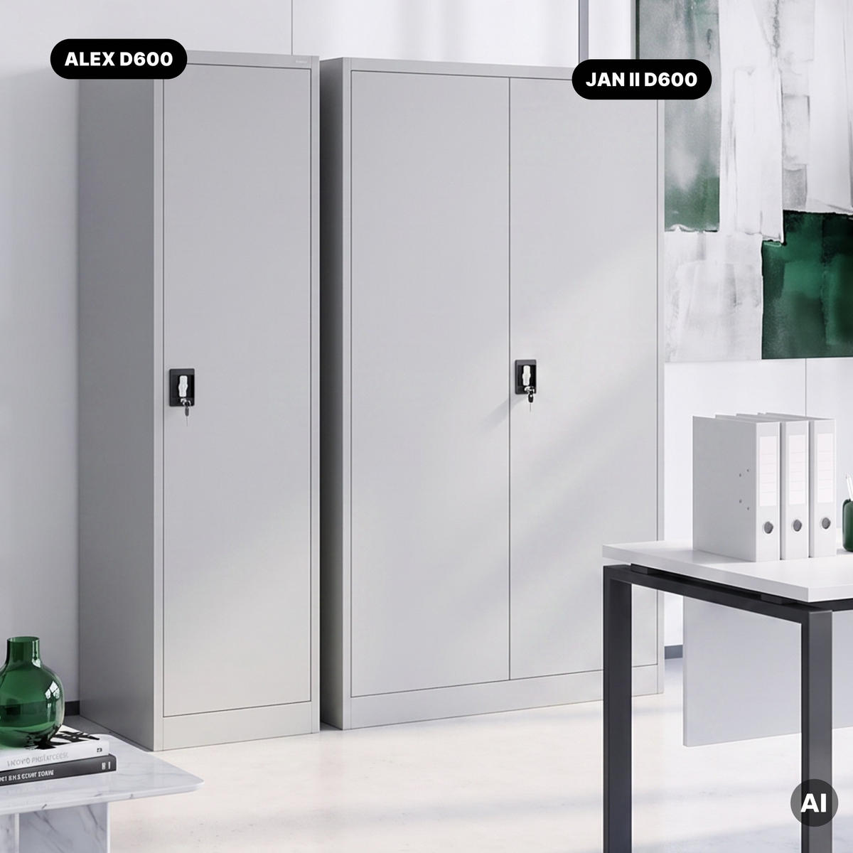 AKTENSCHRANK ALEX D600 - Grau, Metall (45/185/60cm) - Jan Nowak