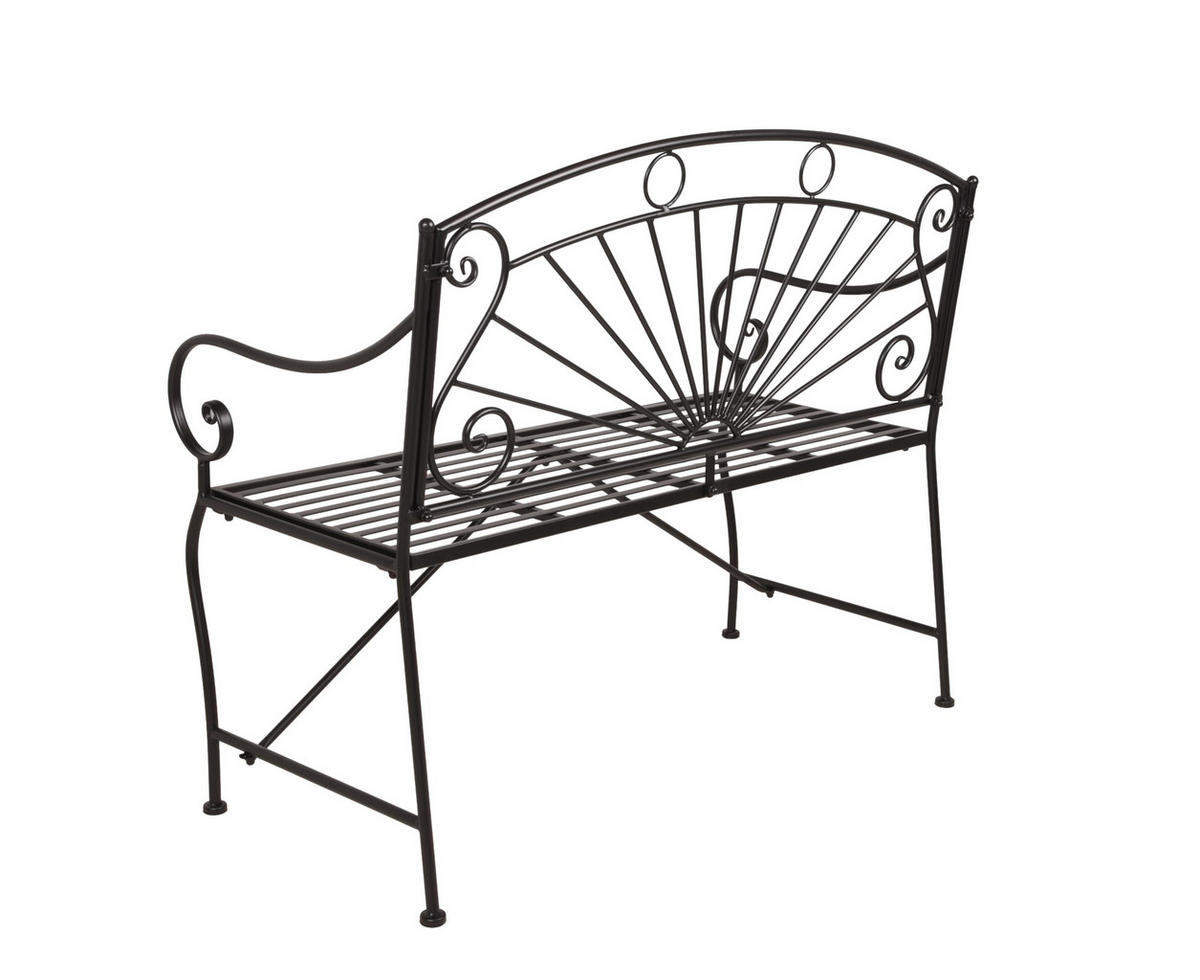 GARTENBANK Rene Terrassenbank - Schwarz, Metall (111/96/55cm) - DELUKE