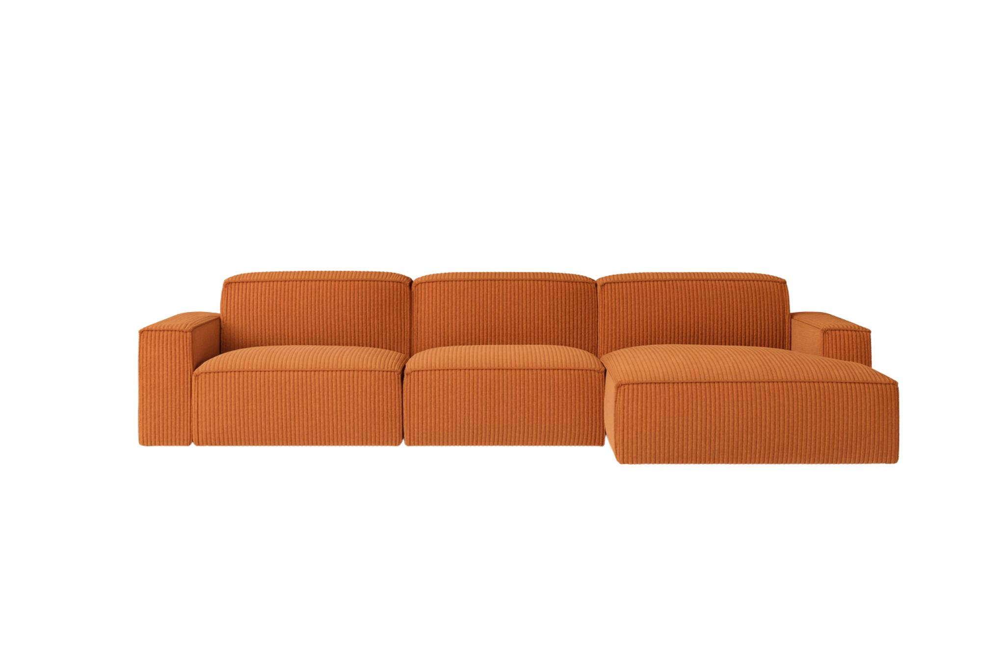 ECKSOFA Cursal L-Form, Stoff Poso, Kupfer, Rechts - Orange, Holz (284/166cm) - Kaiser Möbel