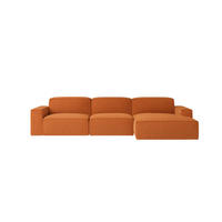 ECKSOFA Cursal L-Form, Stoff Poso, Kupfer, Rechts - Orange, Holz (284/166cm) - Kaiser Möbel