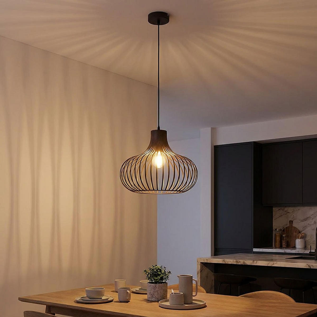LED PENDELLEUCHTE MATEO, Metall, rostfarben matt - Bronzefarben, Metall (40/40/150cm) - Nowa