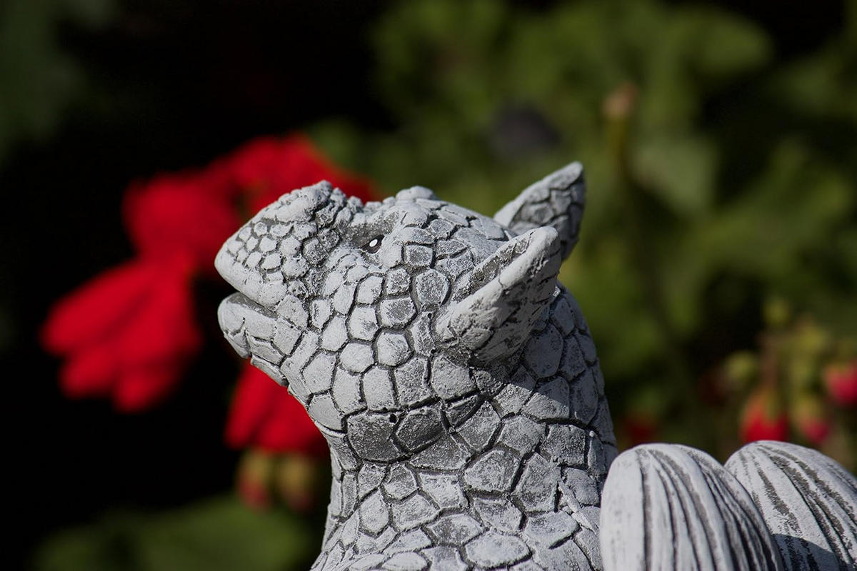 STEINFIGUR Drache im Ei, frostfest, Steinguss - Grau, Stein (13/21/15cm) - stoneandstyle