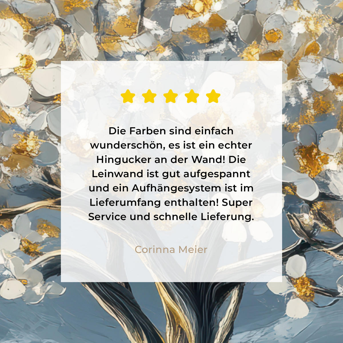 LEINWANDBILD Baum - Winter - Baum des Lebens - Modern - Gold Deko Groß 90x90 cm - Goldfarben, Textil (90/90cm) - MuchoWow