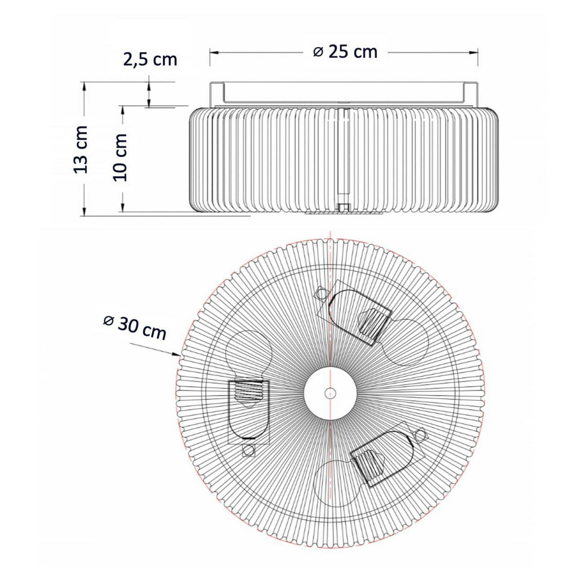 DECKENLEUCHTE Paolina, Rauchgrau und Weiß, 13cm - Grau, Glas (13/30/10cm) - KOSILUM