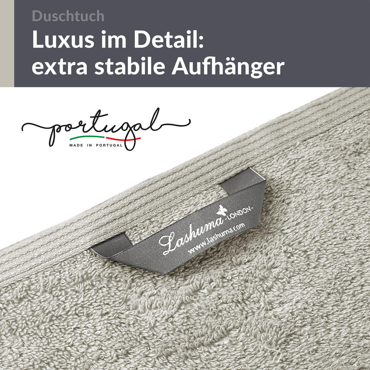 DUSCHTUCH London Kiesel Grau 2er Set 70x140 - Sandfarben, Textil (70/140cm) - Lashuma