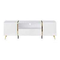 TV-BOARD - 158 cm x 41 cm - Holz, Platte - Weiß, Goldfarben - MARZIALO - Goldfarben/Weiß, Holz (158/51.8/41cm) - Vente-Unique