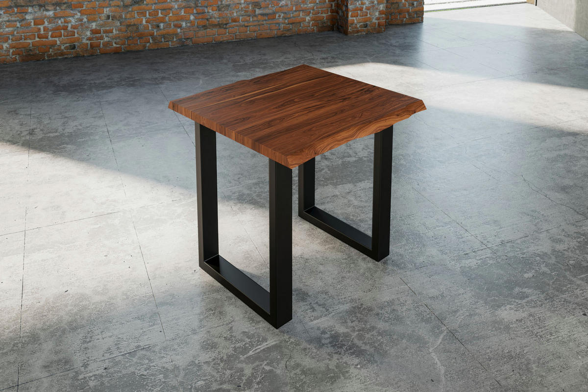ESSTISCH LAUREN - Nussbaumfarben/Walnussfarben, Holz/Metall (80/80/77cm) - SAM