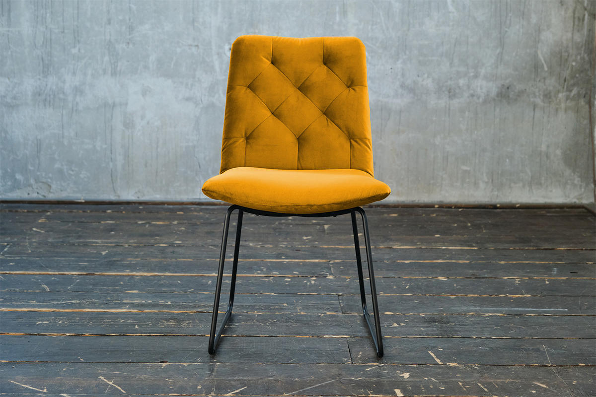 STUHL NEW CHARME Gelb Velvet - Gelb, Textil (52/87/66cm) - KAWOLA