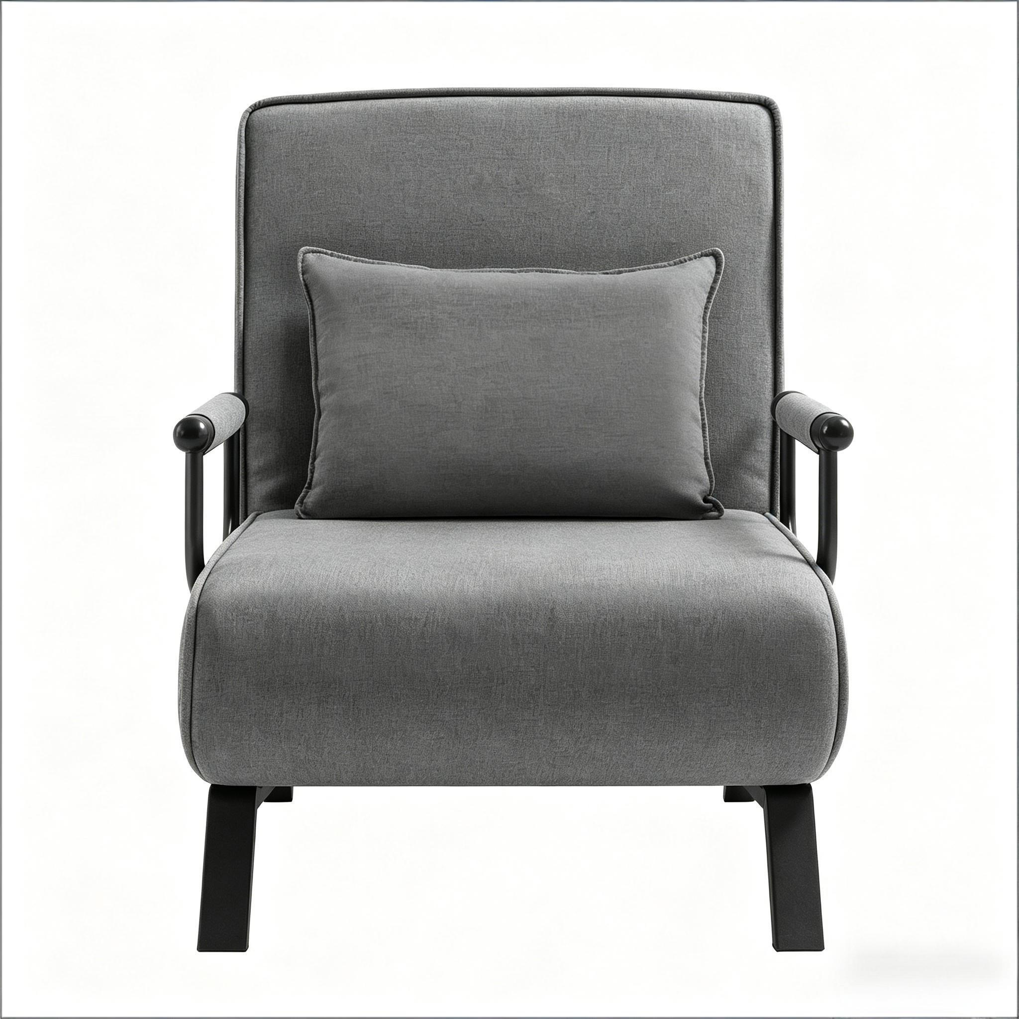 SCHLAFSESSEL 3-in-1 mit Bettfunktion, DE-42147, Dunkelgrau - Dunkelgrau, Metall (66.5/82/65cm) - ComfortXL