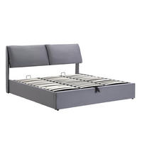 POLSTERBETT 180/200 cm grau aus Samt mit Bettkasten und 3 Schubladen - Grau, Textil (180/200cm) - OKWISH